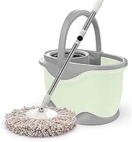 Mop Bucket Rotating Mop Household Automatic Hands free Washing Mop Squeeze Water Mop Stainless Steel Bucket (Vert) Anniversary