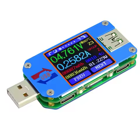 UM25 UM25C Voltage and Current Meter USB 2.0 Type-C LCD Color Display Voltmeter Ammeter Battery Char