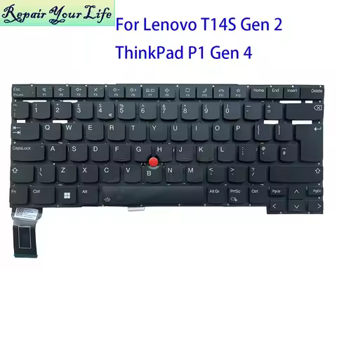 UK GB Italiano German Keyboard Backlit For Lenovo ThinkPad T14s Gen 2 X1 Extreme 4th P1 Gen 4 5 6 21