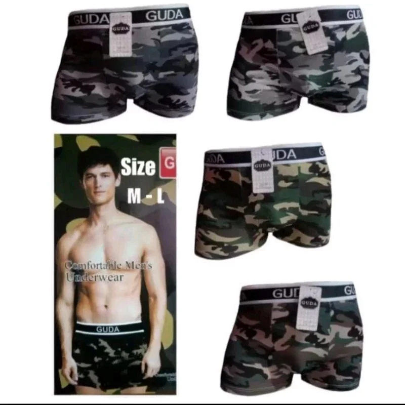 3 Pcs Celana Dalam Boxer Guda || boxer motif army || celana dalam pria dewasa