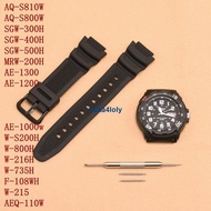Resin Rubber Replacement Casio Strap AQS-810 AEQ-110 AE-1200 Watch Male SGW400 0703