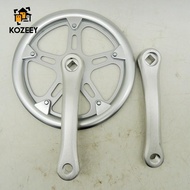 [kozeey] Bike Crankset Single Chainring Bike Crank Arm Set City Folding Bicycle Crankset for Mountai