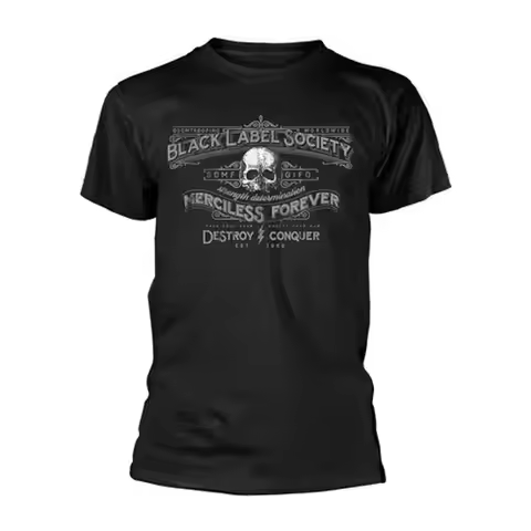 BLACK LABEL SOCIETY MERCILESS FOREVER T SHIRT FRONT BACK PRINT
