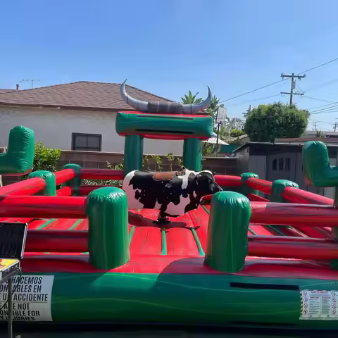 Hot Selling Outdoor Game 5m Dia Inflatable Rodeo Bull Ride Game for Trampoline Park