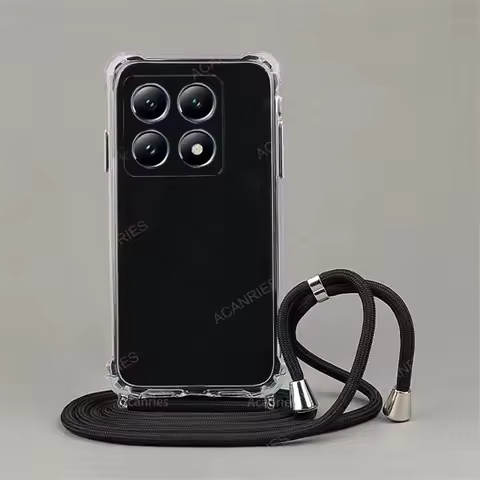 Mi14t 14tpro Transparent Crossbody Necklace Lanyard Case For Xiaomi Mi 14t Pro 5G Shockproof Back Co