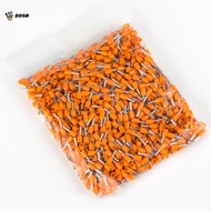 [DOSB] ขั้วต่อที่หนีบผมทองแดงหุ้มฉนวน E0508 1000ชิ้นสำหรับการใช้ลวด AWG 22