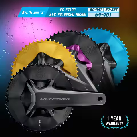 RYET Aero Road Bike Chainring 50-34T / 52-36T / 54-40T for Shimano Dura-Ace R9200, Ultegra R8100 105