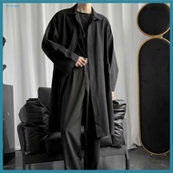 Richlayer_ Long-sleeve Light Coat for Men Breathable Men Coat Men's Stylish Lapel Trench Coat Breath