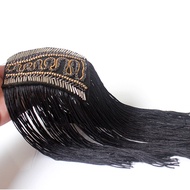 2pcs Handmade Tassel Chain Shoulder Board Badges Beads Fabric Metal Epaulet Epaulette Pin On Brooch 