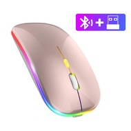KEBETEME 2.4G Rechargeable BT5.1 Wireless Mouse Silent LED Backlit Mice USB Optical Mouse For PC Lap