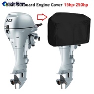 NOBELJIAOO 15-250HP 210D Waterproof Motor Engine Boat Cover Yacht Half Outboard Anti UV Dustproof Cover Black Silver Marine Engine Protector Canvas D2O7