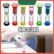 ns4 6Pcs Sand Timer Colored Hourglass Sand Clock Timer 30 sec 1 min 2 mins 3 mins 5 mins 10 mins