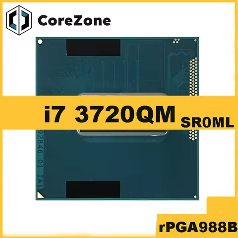 Used Core i7-3720QM i7 3720QM SR0ML 2.6 GHz Quad-Core Eight-Thread CPU 6M 45W Socket G2 / rPGA988