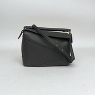 LOEWE Puzzle18幾何包迷你MINI深灰牛皮肩背包