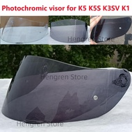 Photochromic Visor For AGV K5 K5S K5-S K3SV K3-SV K1 Compact ST Helmet Glasses Shield Windshield Essories Parts Autochromic