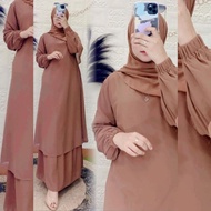 jj604 gamis malaysia polos rompi | ceruty babydoll | gamis terbaru