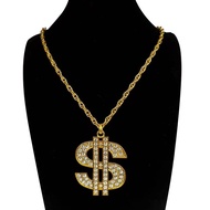 European American Hip-Hop Nightclub American Exaggerated Necklace Dollar Luxury Dollar Symbol Golden