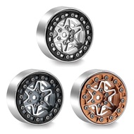 4pcs 37mm 1.3" Metal Beadlock Wheel Rims For 1/18 Traxxas TRX4M 1/24 Axial SCX24 AX24 FCX24 FCX24M F