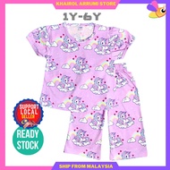 (1-6Y) Baju Tidur Budak / Kanak 1-6 Tahun Year Kids Pajamas Borong Murah Viral Pijamas Perempuan Tshirt Cantik Harian