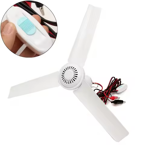 Car fan DC 12V/24V/48V/60V 6W Plastic 3 Leaves Brushless Converter Motor Battery Mini Ceiling Fan Wi
