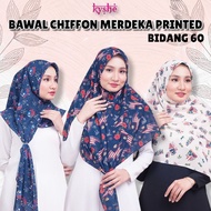 OUT OF STOCK : TUDUNG BAWAL CHIFFON MERDEKA PRINTED BIDANG 60 (BORONG SAHAJA)