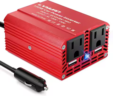 1500W Power Inverter, Inverter 12V DC To 110V AC Car Plug In Adapter Outlet Dual 6.2A Charging USB V