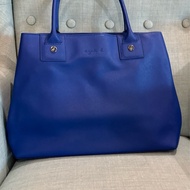 Agnes b.寶藍色防刮牛皮托特包 Prada殺手包平替版