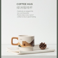 Oasis High-value Morandi Coffee Cup Retro Ceramic Mug Water Cup Breakfast Cup Garland Cup Nordic A C