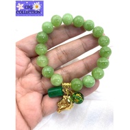 Peridot Stone Authentic with Jadeite Stone/ 21k Gold Plated Horse/ Mantra Lucky Charm
