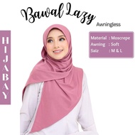 Tudung Bawal Instant Travel Lazy Plain Moscrepe Soft Awning Mosscrepe