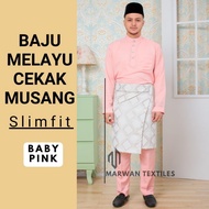 Baju Melayu Slim Fit >> BABY PINK Cekak Musang (Size Baby - 4XL)