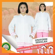 CY 2907 UNIFORM PUTERI ISLAM  / KEMEJA UNIFORM PUTERI ISLAM / SET BAJU SELUAR Bergetah pakaian serag