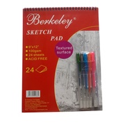 Berkeley sketch pad 9x12 24s w/Sakura gelly roll Glaze 5's Set