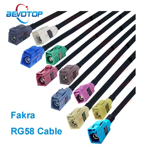 1PCS RG58 Cable Fakra A/B/C/D/F/G/H/I/K/Z Male to Male Plug Car Video Line Wire Harness RG58 Jumper 