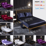 Wish Home Cadar Sutera Ais Sutera Warna Satin Sarung Bantal Satin Tiruan Set Empat Keping Gaya Cadar