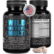 Wild Methylated Multivitamin for Women & Men | Daily Multi Vitamin | MTHFR Supplement Without Iron |