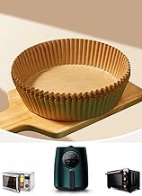 Pack of 200 16 Round Greaseproof Airfryer Liners, Baking Paper for Hot Air Fryer, 2-4.1 L, Non-Adhes