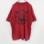 Hard Rock Cafe 短袖印花 T 卹，紅色， XL 碼，古著。