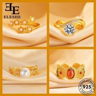 ELESHE JEWELRY Diamond Cincin Gold Moissanite 925 Women Fashion Original Ring Adjustable Perempuan Silver M138