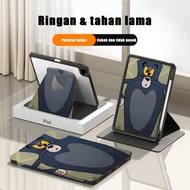 Tom and Jerry cover Case 3-Fold Design Rotate 720 ipad Gen 10 Mini6/Mini7-8.3'' iPad Air 7 Air 6 Air