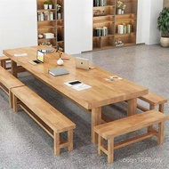 Solid Wood Negotiation Table Chair Computer Desk Modern Desk Simple Large Table Long Workbench loft 