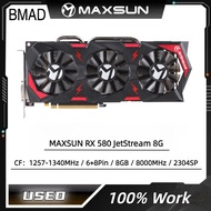 MAXSUN RX 580 JetStream มือสองขนาด8กรัมการ์ดจอ