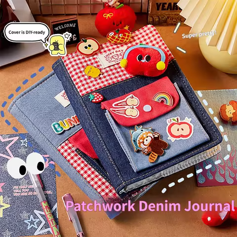 Y2K Denim Style Journal A5 Diary Thickened Creative Hand Ledger Student Notepad Stationery Notebook 