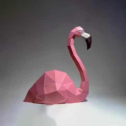 66cm Flamingo Paper Model 3D DIY Origami Home Hallway Art Decorations Handmade Puzzles Papercraft Sc