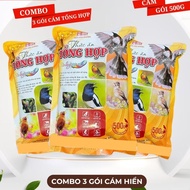 Combo of 3 Packets of Hien Bao Khanh Synthetic Bran 500g General Food for all types of birds pk96
