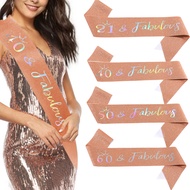 Ladies Birthday Party Exquisite Glitter Cloth Shoulder Strap Ceremonial Strap 21 Years Old/40 Years 