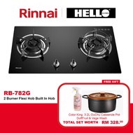 Rinnai 2-Burner Flexi Hob Built In Gas Hob ( Glass ) Model : RB-782G