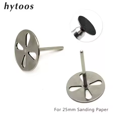 HYTOOS Stainless Steel Disc For 25mm Sanding Paper 3/32" Metal Disk Nail Drill Bits Drill Nails Acce