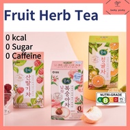 [Soonjak] Fruit Herb Tea 0 kcal 0 sugar 3 flavors  Green Mandarin / Raspberry / Peach  20ea