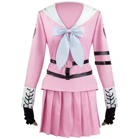 Danganronpa V3 Miu Iruma Cosplay Costume Pink JK Uniform With Belt Bow Women Halloween Party Outfit